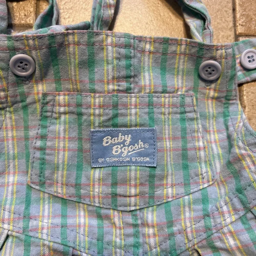 Vtg OshKosh Bgosh Made in USA Overalls Bundle Lot Plaid Jumper Dress 18M 3T 4T